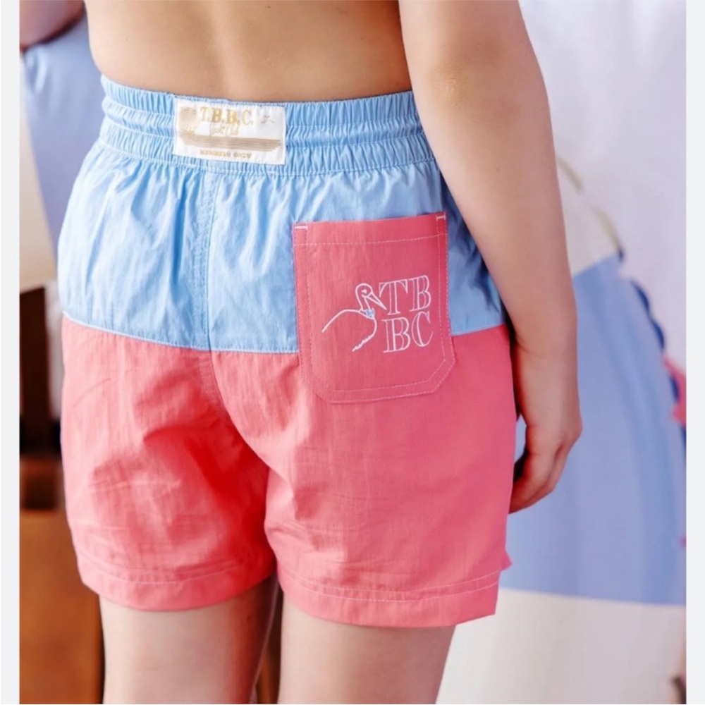 NWT The Beaufort Bonnet Company Country Club Coloblock Swim Trunks sz 3T